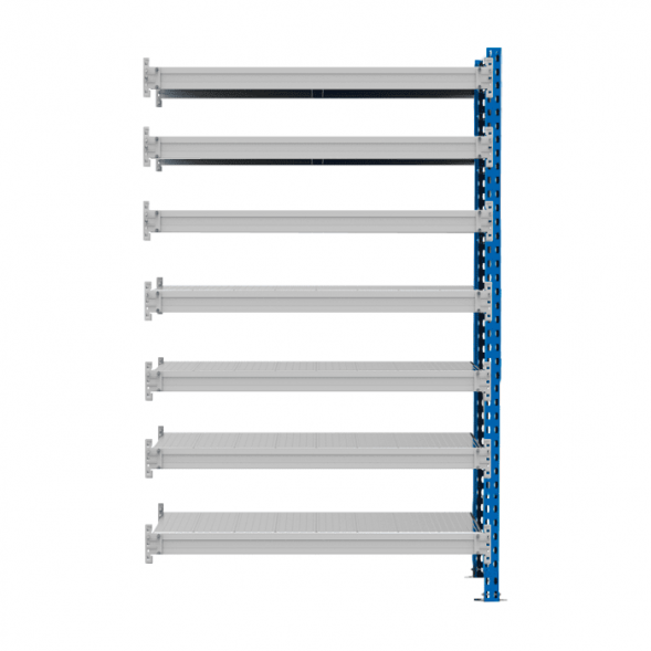 Стеллаж SGR-V 350 кг 2000х1800х600 7 ярусов (рамы RAL 5015 / настил цинк) ОС