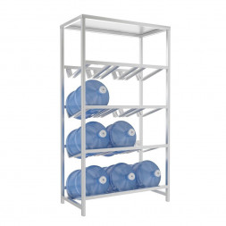 Стеллаж для воды Бомис-12П на 12 бутылей 19 л, металлик