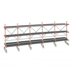 Стеллаж консольный СТ-062 2450х7660х1400 3 яруса +Н двухсторонний