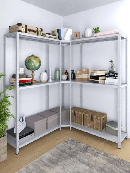 Стеллаж угловой МС 1800х1500х1500/300 мм 3 яруса