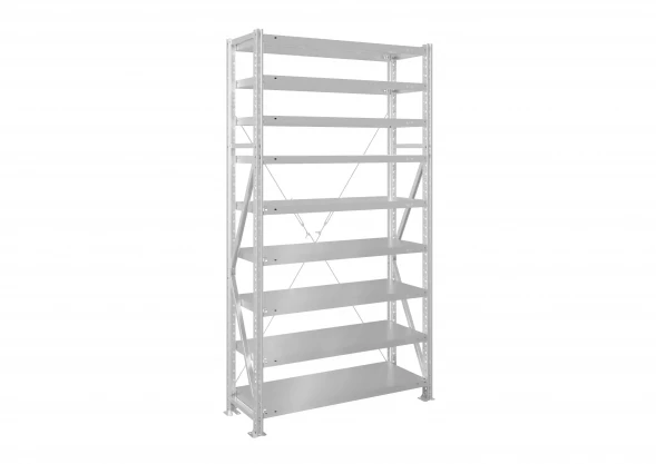 Стеллаж металлический MS U 2500х1200х300 9 полок сплошные до 180 кг