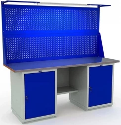 Верстак большой с освещением производственный W200.WS1/WS1.021.W