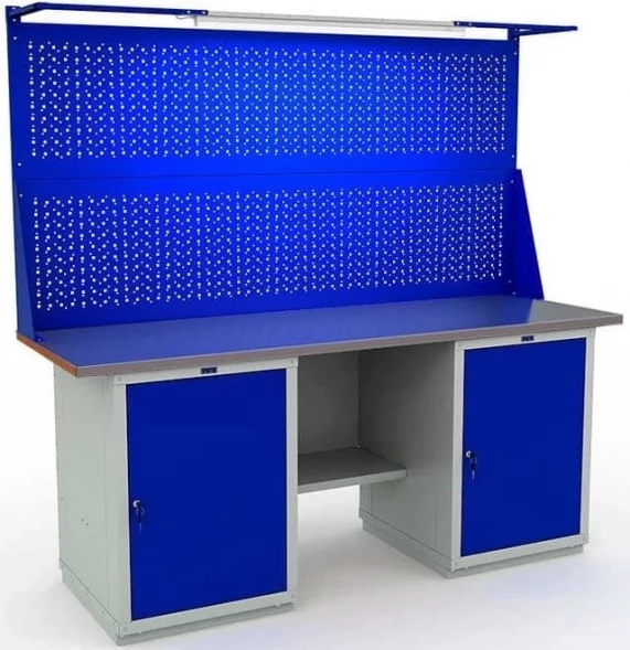 Верстак большой с освещением производственный W200.WS1/WS1.021.W