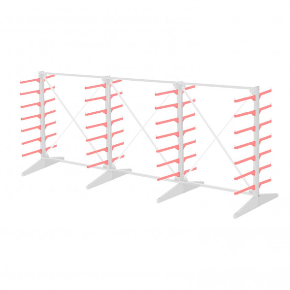 Стеллаж консольный двухсторонний Sortex 1920х4808х1280 7 ярусов