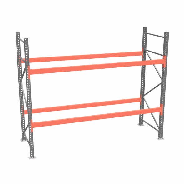 Стеллаж палетный ДиКом СП 2000х2700х1000 с 2 ярусами до 2200 кг / до 700 кг на паллет П-70