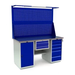 Верстак с полками и перфопанелью гаражный WT160.WD1/WD5.121