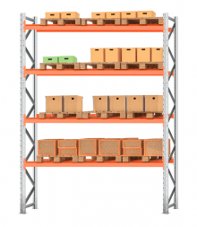 Стеллаж паллетный 4000х2700х1100 4 яруса Р100.1.5Б120.1.5
