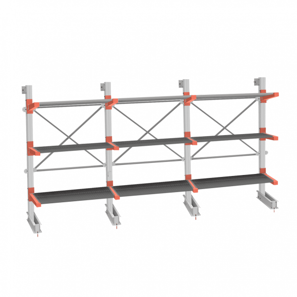 Стеллаж консольный СТ-062 2450х4660х830 3 яруса +Н односторонний