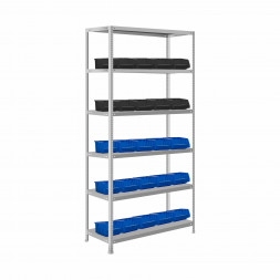 Стеллаж с 25 контейнерами 1600х1000х300 6 полок