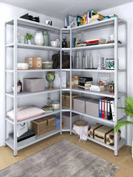 Стеллаж угловой МС 2000х1700х1700/500 мм 6 ярусов