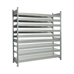 Стеллаж СТ-023 3000х1200х300 с 9 ярусами (рамы и настил - окрас)