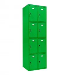 Шкаф металлический с дверцами и замком зеленый