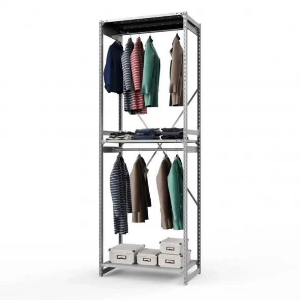 Стеллаж металлический ГТС Универсал, 2500x1000x600 мм.Штанги: 2шт. Полки: метал. перф. 3 шт. (ТСУ 25100631ш2)