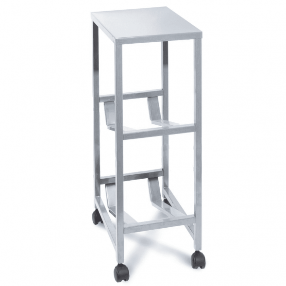 Мобильный стеллаж для воды Бомис-2П для 2 бутылей по 19 л, металлик