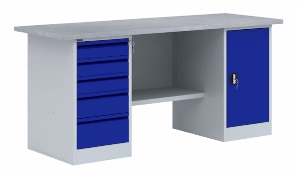 Верстак металлический с двумя тумбами ВП-4/1.6 1600 мм