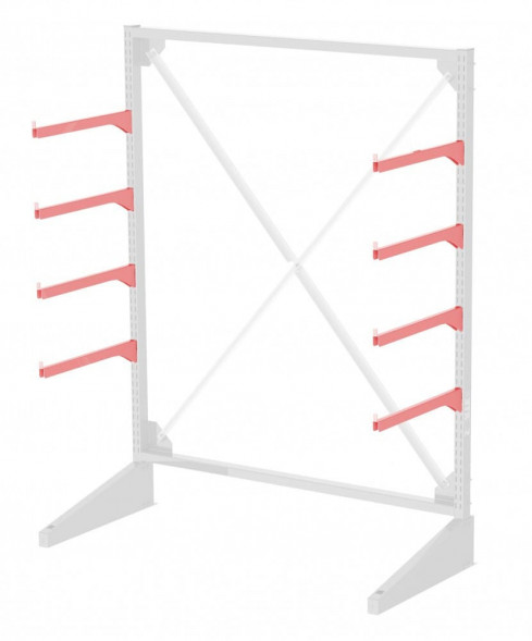 Стеллаж консольный односторонний Sortex 1920х1634х720 4 яруса