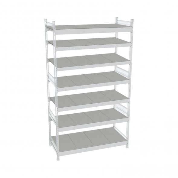 Стеллаж СТ-023 2200х1200х800 с 7 ярусами (рамы и настил - окрас)