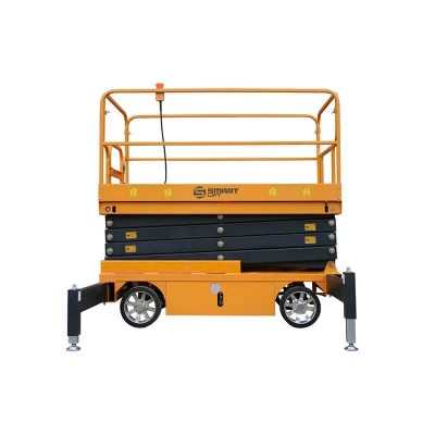 Подъемник ножничный несамоходный SJY-0.5-7 220V, 500 кг, высота подъема 7 м SMART