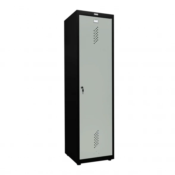 Шкаф металлический для инвентаря черный с серым