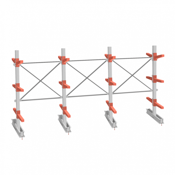 Стеллаж консольный СТ-062 2450х4660х1400 3 яруса двухсторонний