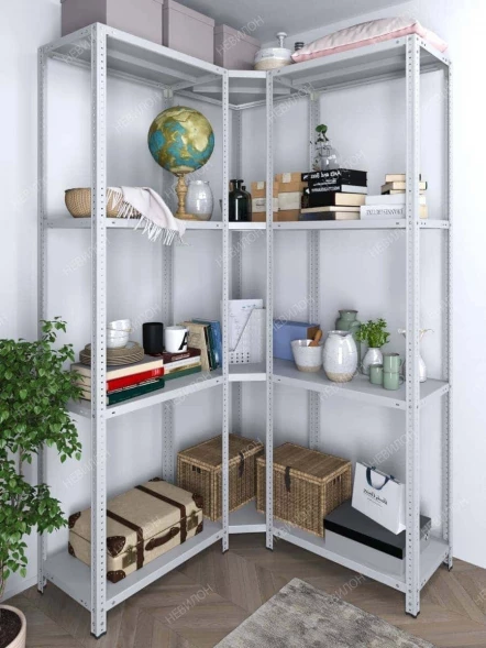 Стеллаж угловой МС 2200х1300х1300/400 мм 4 яруса