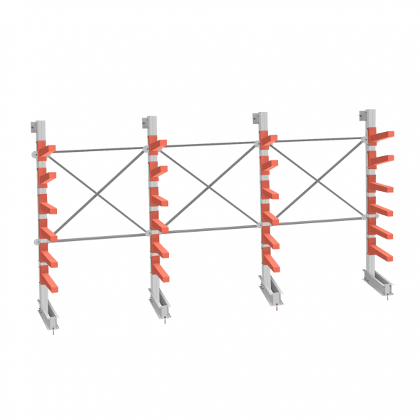 Стеллаж консольный СТ-062 2450х4660х830 6 ярусов односторонний