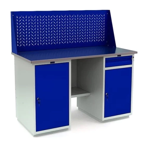 Верстак с полками и экраном рабочий WT140.WD1/WD2.010