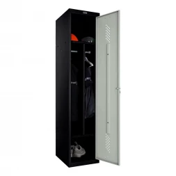 Шкаф металлический однодверный черный с серым