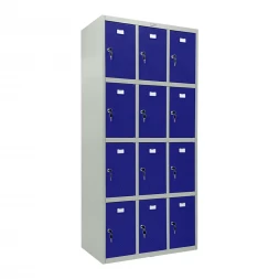 Шкаф металлический для сумок серый с синим