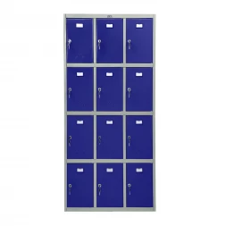 Шкаф металлический для сумок серый с синим