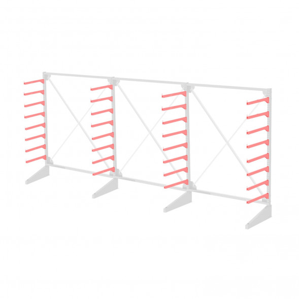 Стеллаж консольный односторонний Sortex 1920х4808х720 8 ярусов