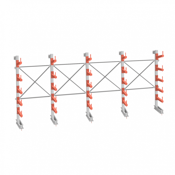 Стеллаж консольный СТ-062 2450х6160х830 5 ярусов +О односторонний