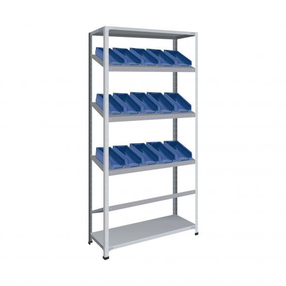 Стеллаж СТ-012 2500х1000х500 с 4 наклонными цинк полками