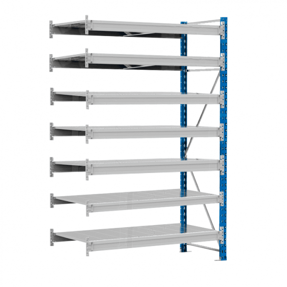 Стеллаж SGR-V 350 кг 2500х1800х600 7 ярусов (рамы RAL 5015 / настил цинк) ДС