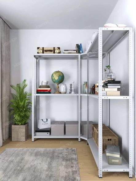 Стеллаж угловой МС 1500х1500х1500/300 мм 3 яруса