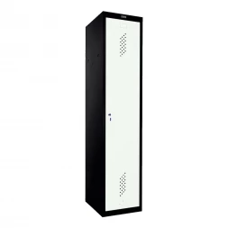 Шкаф металлический однодверный черный с белым