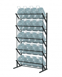 Пристенный стеллаж для воды Стилс-3 на 20 бутылей 5/6 л, черный