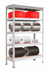 Стеллаж МС-Т 2500х1551х530 мм 5 ярусов настил фанера