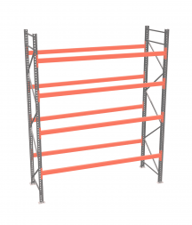Стеллаж палетный ДиКом СП 3500х2250х1000 с 4 ярусами до 2000 кг / до 1000 кг на паллет П-90