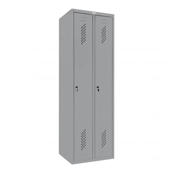 Шкаф металлический двухсекционный сигнальный серый