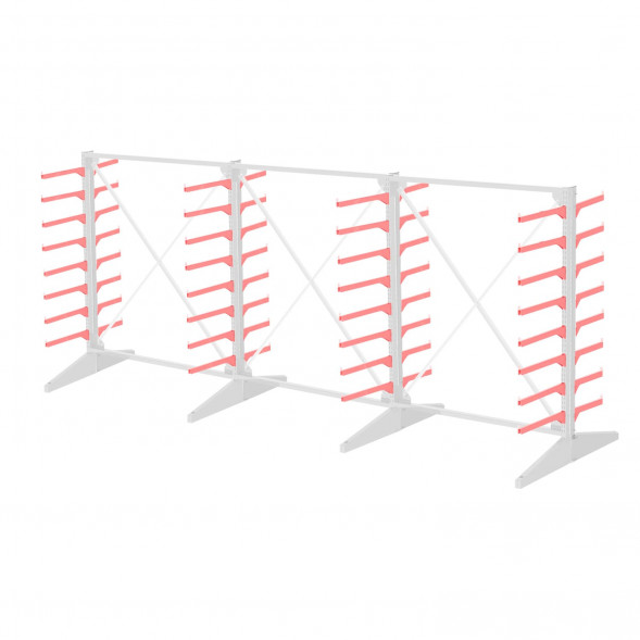 Стеллаж консольный двухсторонний Sortex 1920х4808х1280 8 ярусов